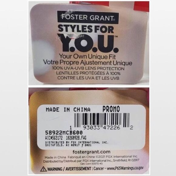 New Foster Grant Sunglasses Ladies OS Red Cat Eye NWT - Picture 15 of 16